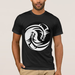 T-shirt yin yang dragons