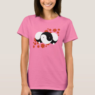T-shirt Yin-Yang Fille fleurs