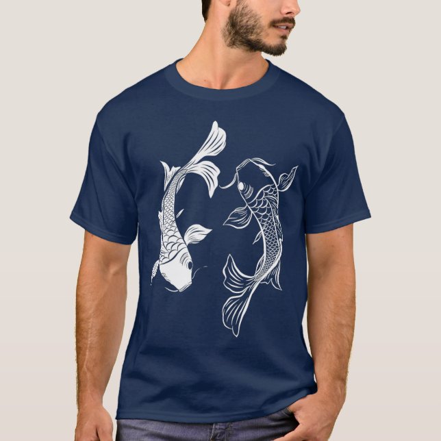T-shirt Yin Yang Fish Koi Fish (Devant)
