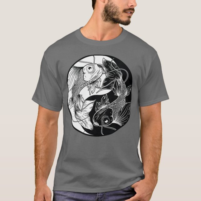 T-shirt Yin Yang Fish Koi Fish (Devant)