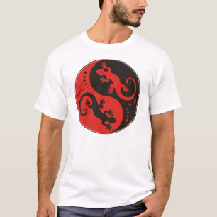 T-shirt YIN & YANG Geckos noir rouge + votre idée