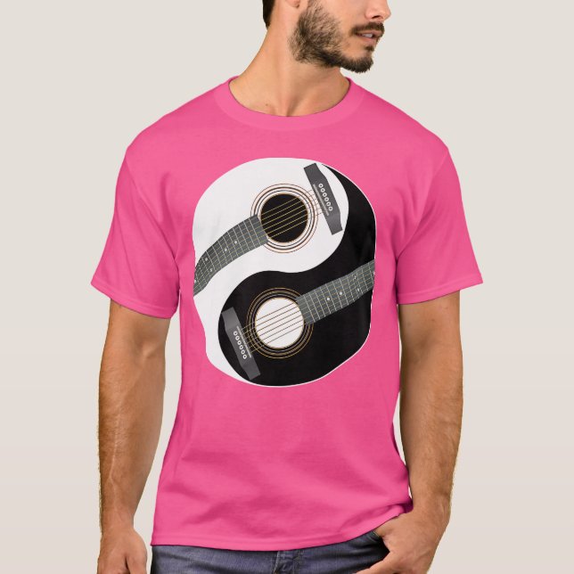 T-shirt Yin Yang Guitaristes Acoustiques Musicien Gif (Devant)