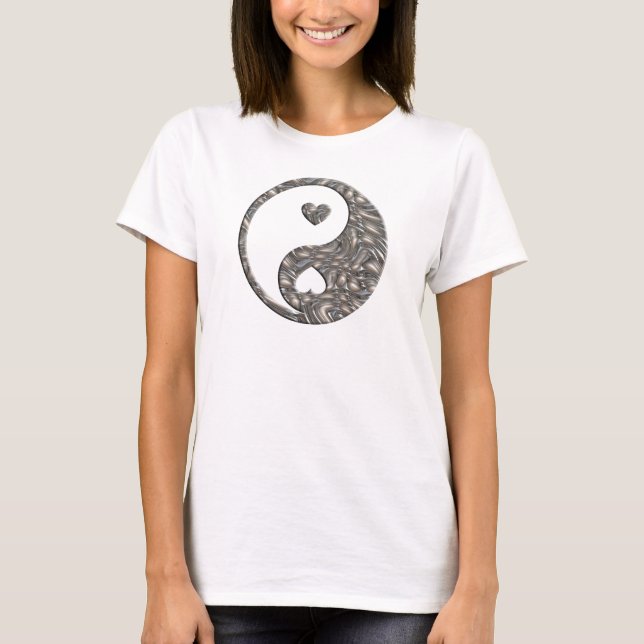 T-shirt Yin & Yang / Hearts SILVER (Devant)