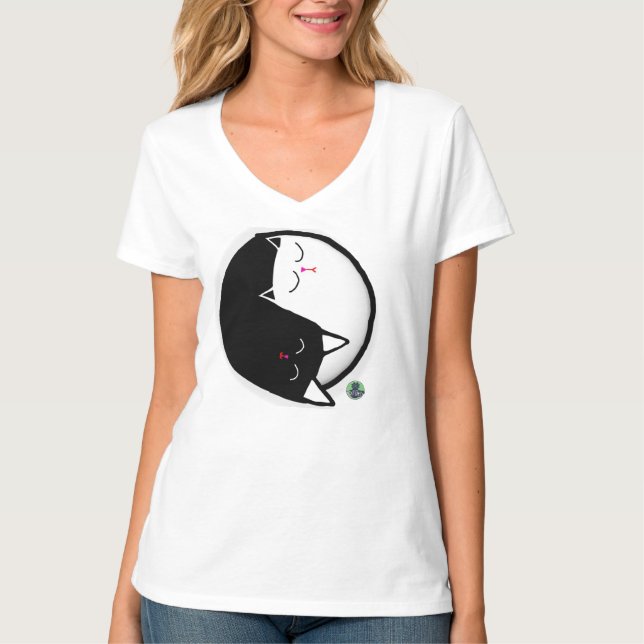 T-shirt Yin & Yang Kitties (Devant)