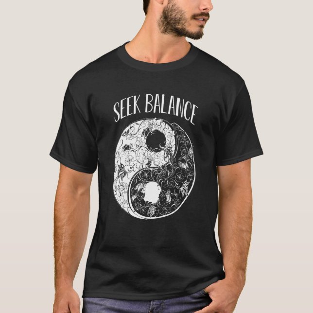 T-shirt Yin Yang Mandala Seek Balance Native American Sham (Devant)