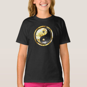 T-shirt Yin Yang or sur noir