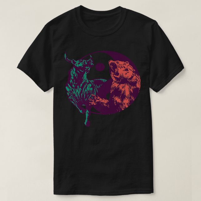 T-shirt Yin Yang ours bull stock trading Premium 2100 (Design devant)