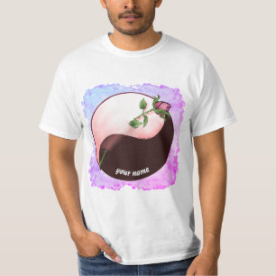 T-shirt yin yang Rose Rouge