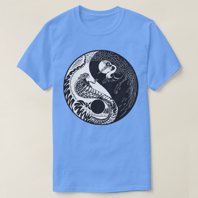 T-shirt Yin Yang Snake vs Crane (Design devant)