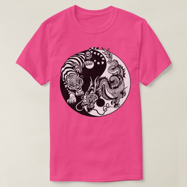 T-shirt Yin Yang Tiger Dragon (Design devant)