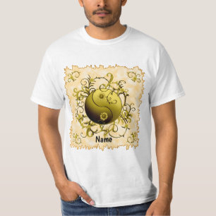 T-shirt Yin Yang Tribal Jaune