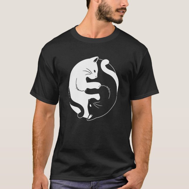T-shirt Yin Yang Yoga Zen Cute Cats for Yoga (Devant)