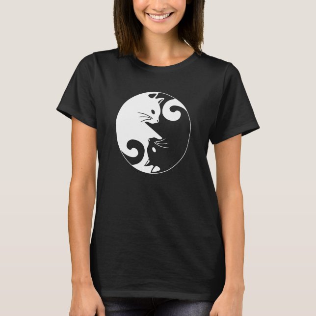 T-shirt Yin Yang Yoga Zen Cute Chats pour chat 1 (Devant)