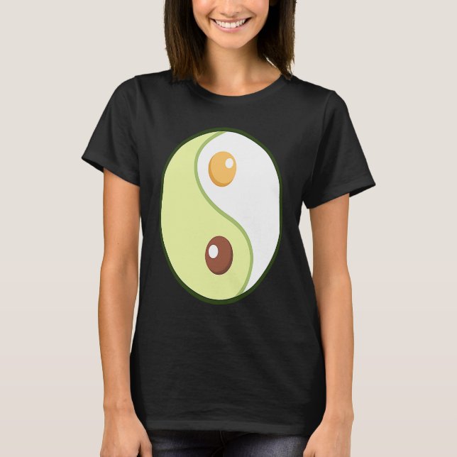 T-shirt Ying Yang Avocado Ketogenic Overweight Diet Keto F (Devant)
