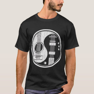 T-shirt Ying Yang Tee - shirt Guitare acoustique TSirt Roc