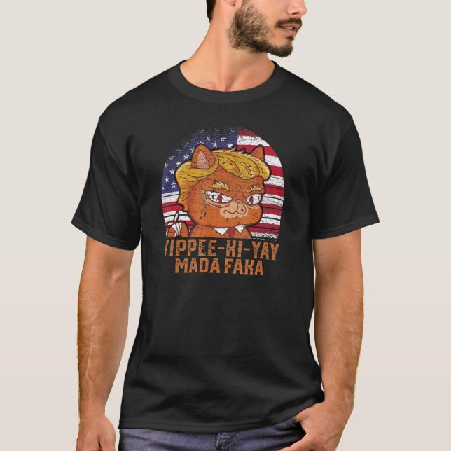 T-shirt Yippee Ki Yay Madafaka Chat (Devant)