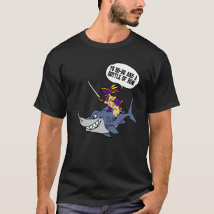 T-shirt Yo Ho Ho Et Une Bouteille De Rum Shark Cat Unicron