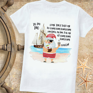 T-shirt Yo Ho Ho Pirate Père Noël Ship Rum Drôle Noël