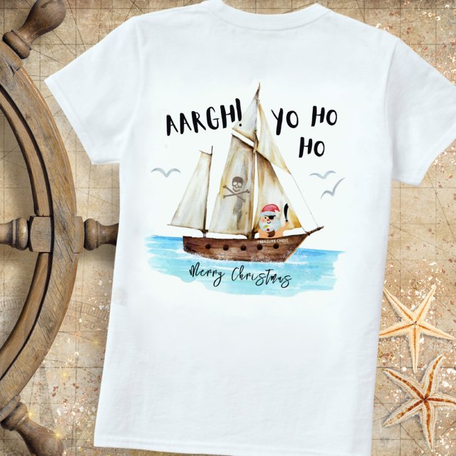 T-shirt Yo Ho Pirate Père Noël Navire Joyeux Noël (Créateur téléchargé)