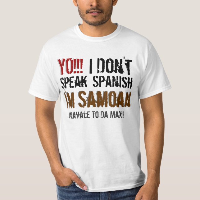 T-shirt YO ! ! ! , I, ne font pas, parler, Espagnol, je (Devant)