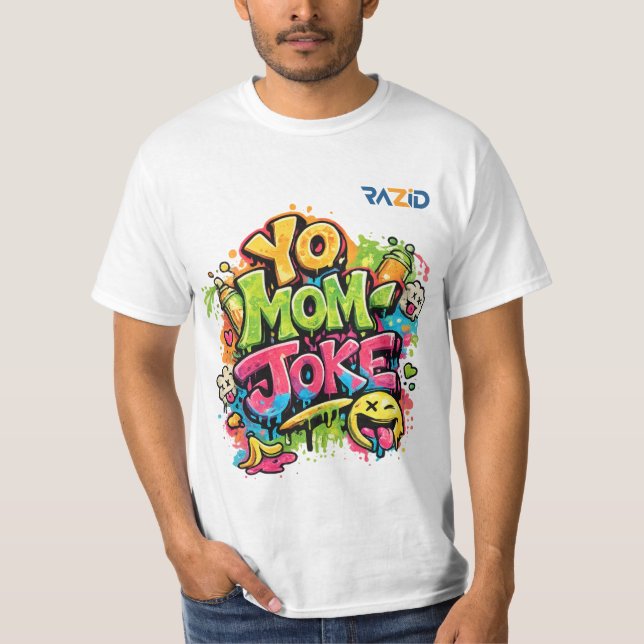 T-shirt Yo Mom Joke – Funny Graffiti Street Art Design (Devant)