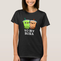 Yo My Boba Funny Boba Tea Pun Dark BG