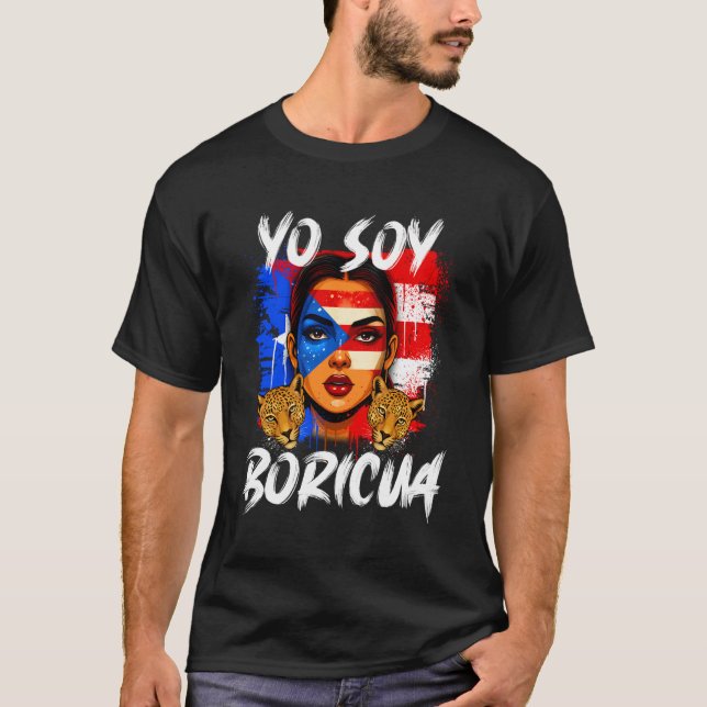 T-shirt Yo Soy Boricua Puerto Rican Flag Puerto Rico Girls (Devant)