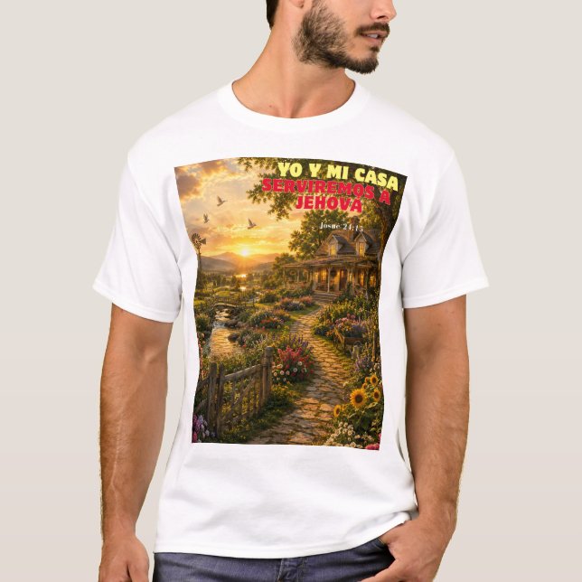 T-SHIRT YO Y MI CASA SERVIREMOS A JEHOV{A (Devant)