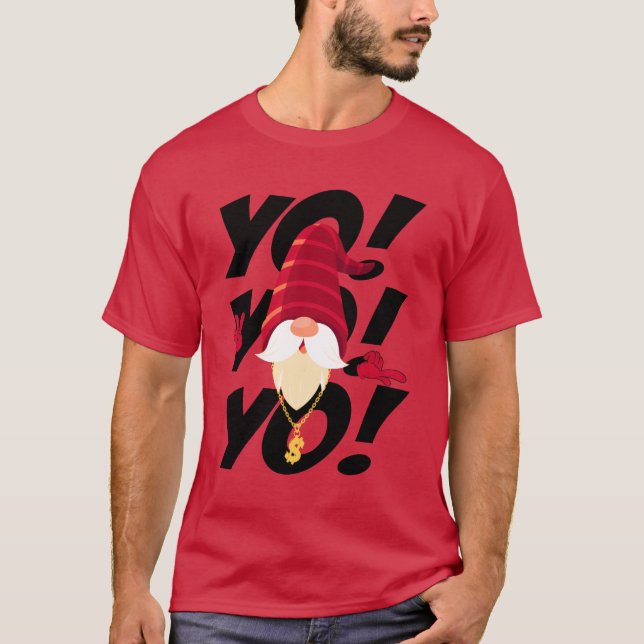 T-shirt Yo Yo Yo Santa friend (Devant)