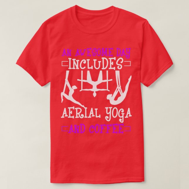 T-shirt Yoga Aérien Et Café Funny Hammock (Design devant)