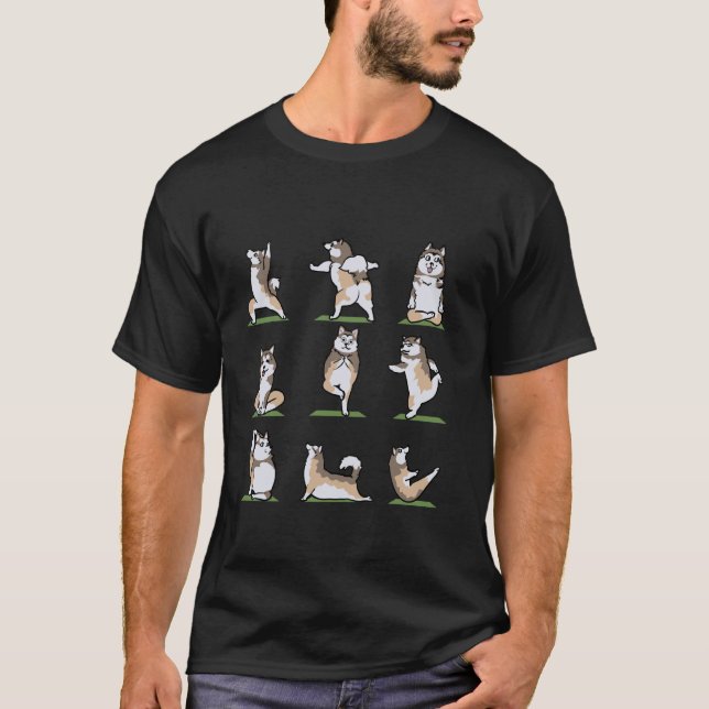 T-shirt Yoga Alaskan Malamute (Devant)