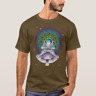 T-shirt Yoga Astronaut Mandala Zen Meditation Lotus Pose T