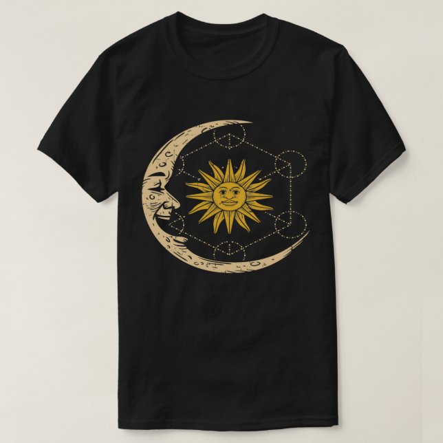 T-shirt Yoga bohème du soleil et de la lune hippie robe ca (Design devant)