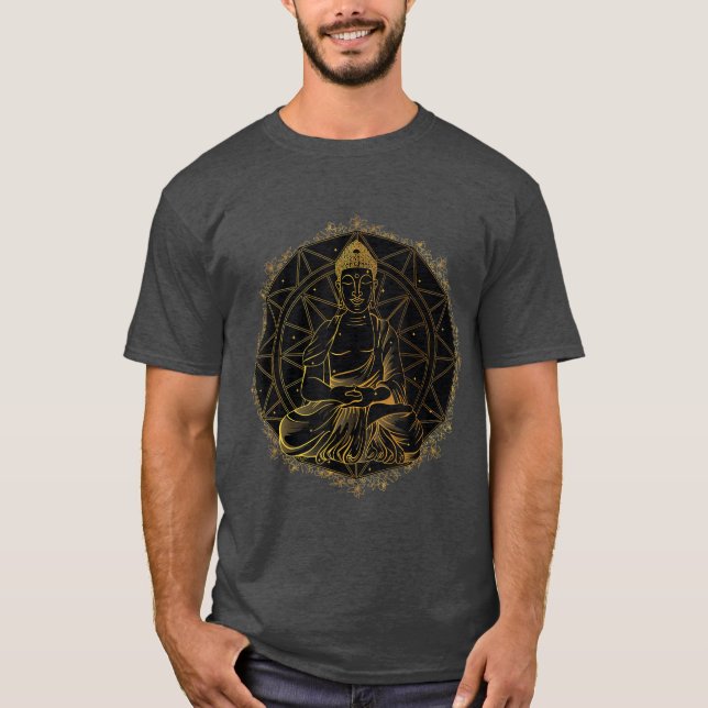 T-shirt Yoga Bouddha Mandala Design pour femmes hommes Man (Devant)