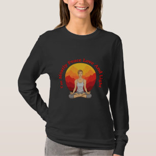 T-shirt Yoga Bulkbuy Je Suis Principalement Paix Amour Et 