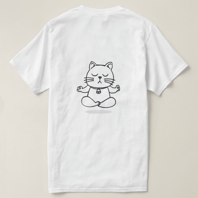 T-shirt yoga cat méditation (Design dos)