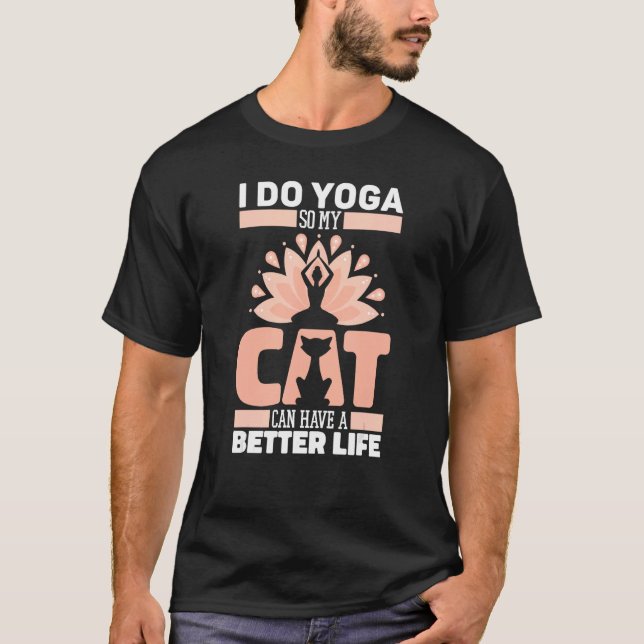 T-shirt Yoga Cat Training  Yogi Yoga (Devant)