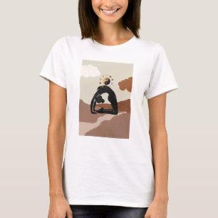 T-shirt Yoga chameau pose ustrasana yin yang phases de lun