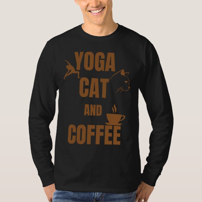 T-shirt Yoga Chat Et Café 2 (Devant)