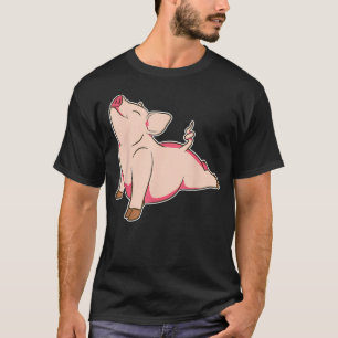 T-shirt Yoga Cochon Animal Mignon Méditation Zen Drôle Pou