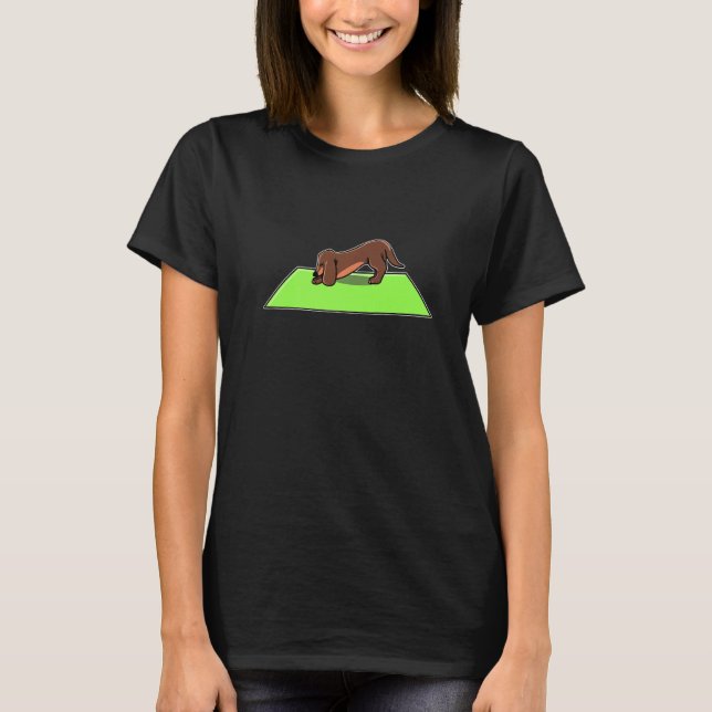 T-shirt Yoga Dachshund Méditation Yoga Chien (Devant)