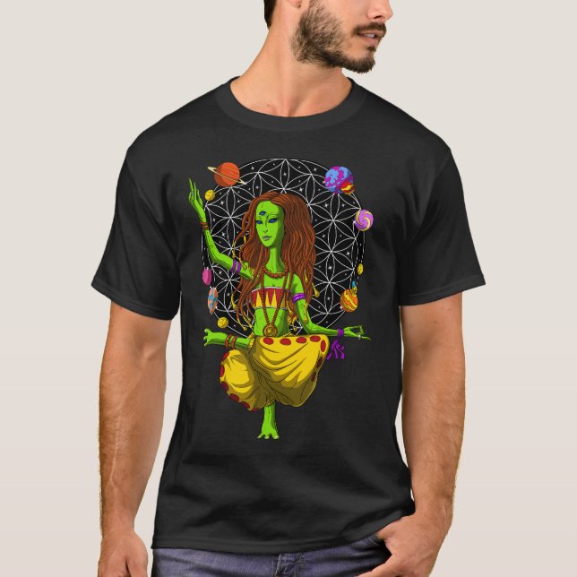 T-shirt Yoga d'Alien de l'Espace (Devant)