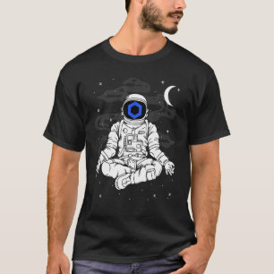 T-shirt Yoga d'astronaute Chainlink Link Coin vers la Lune