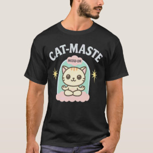 T-shirt Yoga de chat méditation drôle zen chaton miaou Om
