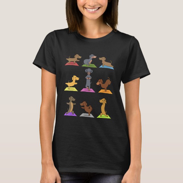 T-shirt Yoga de dachshund (Devant)