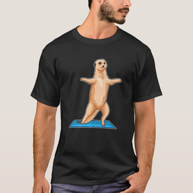 T-shirt Yoga de fitness sportif de suricate (Devant)