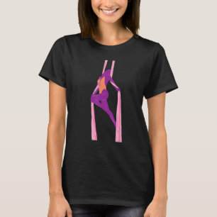 T-shirt Yoga de soie aérienne Danse d'acrobate yogi aéri