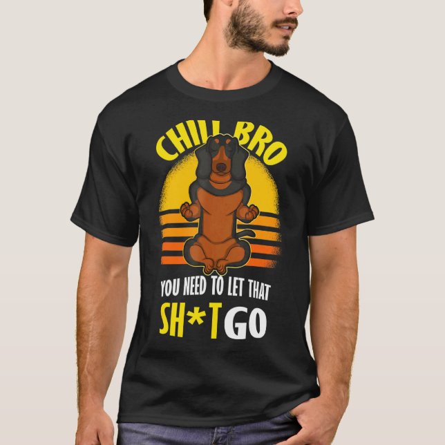 T-shirt Yoga de teckel détendu frère (Devant)