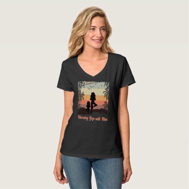 T-shirt yoga du matin avec maman (Devant entier)
