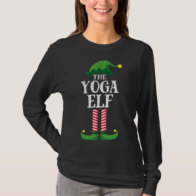 T-shirt Yoga Elf Matching Famille Groupe Noël (Devant)